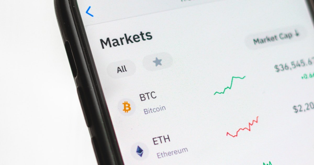 Cryptocurrency trading chart showing market price action